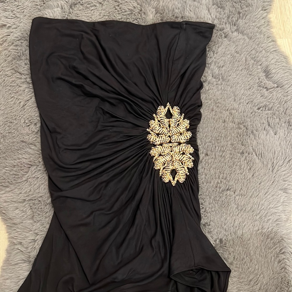 Sky top with gold side detail tube top style